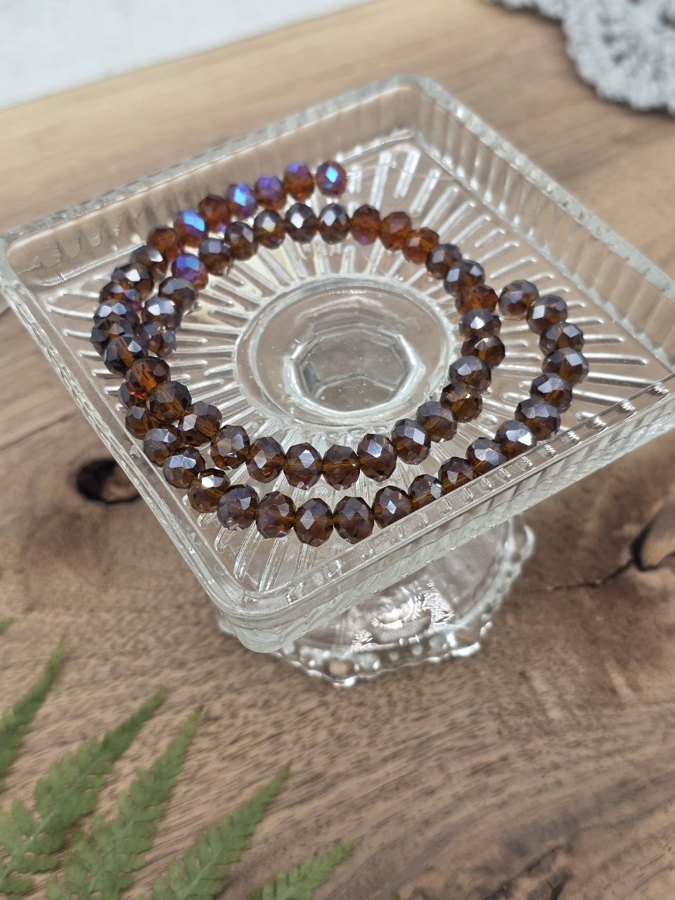 Faceted Glass Beads "Emberwood" – 8 mm (60 pcs)
