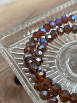 Faceted Glass Beads "Emberwood" – 8 mm (60 pcs)