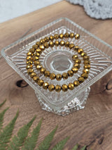 Faceted Glass Beads "Antique Gold" – 8 mm (60 pcs)