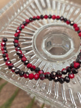 Red & Black Mix – Faceted Glass Beads 4 mm (80 pcs)