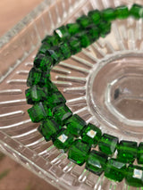 Natural Quartz Faceted Cube Beads 6 mm – Emerald Grove – 60 Pcs