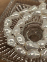 Majorca Pearl Baroque Beads 15 × 8 mm – Moonmilk – 27 Pcs