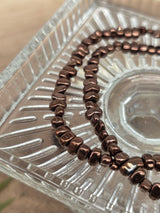 Natural Hematite Freeform Beads 5–6 mm – Bronzeveil – Approx. 39 cm Strand