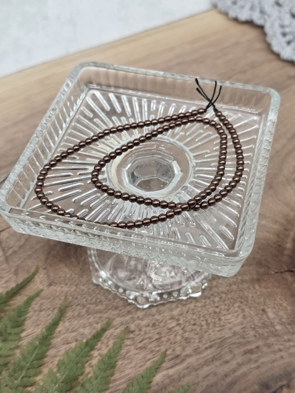 Natural Hematite Round Beads 3 mm – Bronzeveil – Approx. 39 cm Strand