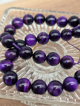 Purple Tiger Eye Beads 12 mm – Natural Gemstone – Approx. 38 cm Strand