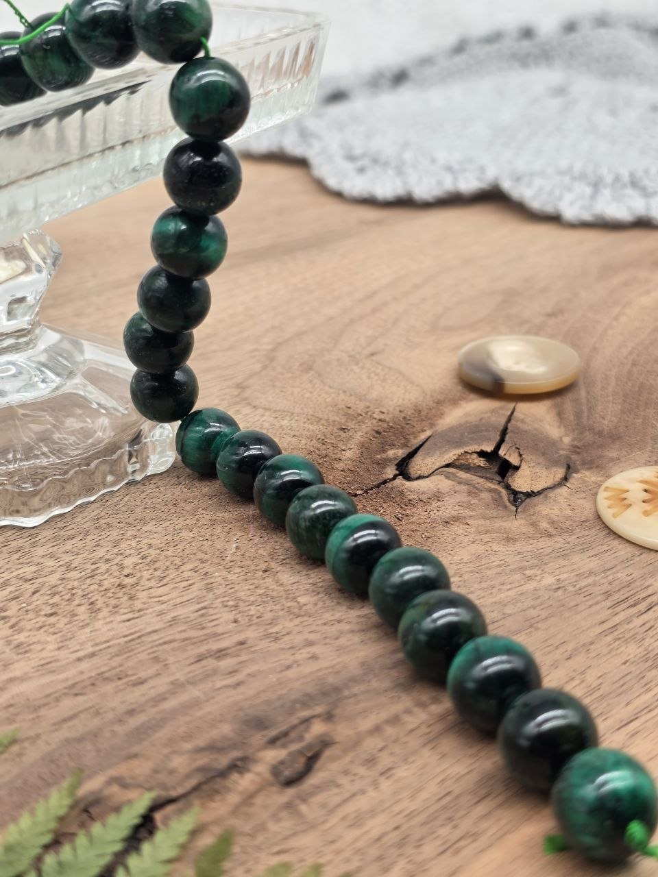 Green Tiger Eye Beads 12 mm – Natural Gemstone – Approx. 38 cm Strand