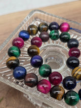 Mixed Tiger Eye Beads 12 mm – Natural Gemstone Mix – Approx. 38 cm Strand