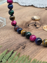 Mixed Tiger Eye Beads 12 mm – Natural Gemstone Mix – Approx. 38 cm Strand