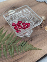 Ruby Red Glass Heart Beads – 15 mm, 10 pcs