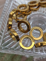 Golden Halo Hematite Ring Beads – 16 mm