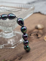 Peacock Mallorca Pearl Teardrop Beads – 15 × 8 mm, 20 cm Strand