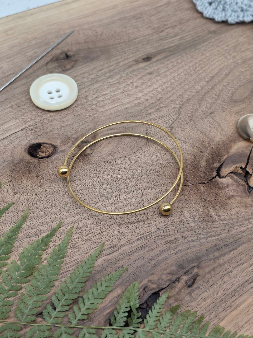 Gold Stainless Steel Bracelet Base – 70 mm