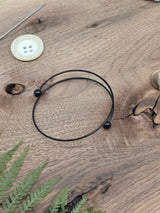 Black Stainless Steel Open Bracelet Bases – 65 mm