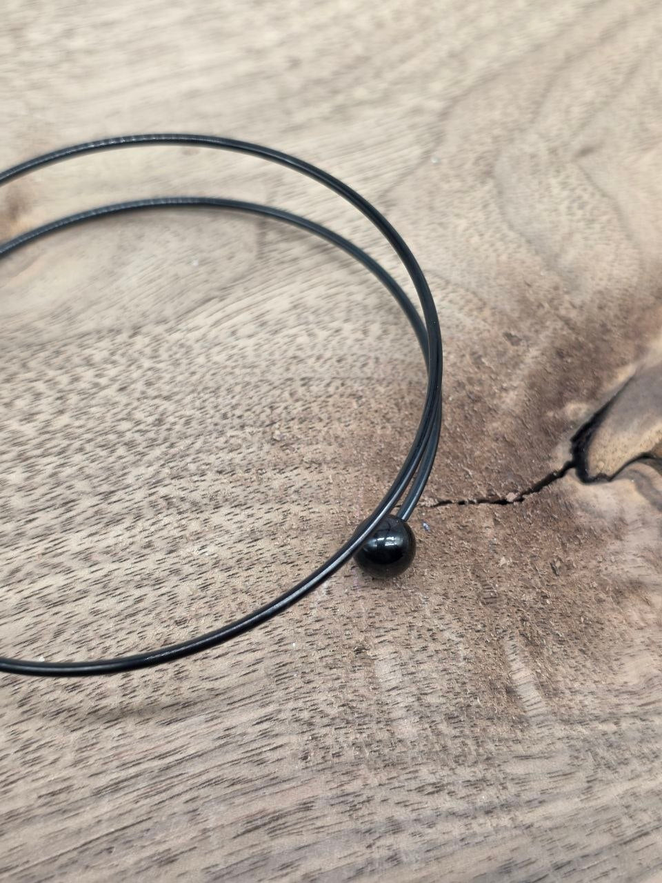 Black Stainless Steel Open Bracelet Bases – 65 mm